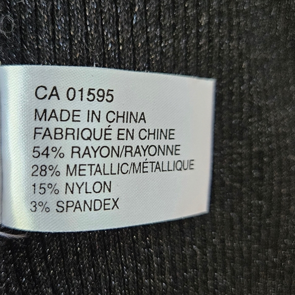 Vintage black halter top deep V front & back metallic thread body con size M - Picture 10 of 10